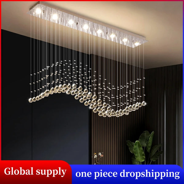 GLOWRY Linear &amp; Round Crystal Pendant | HM-031