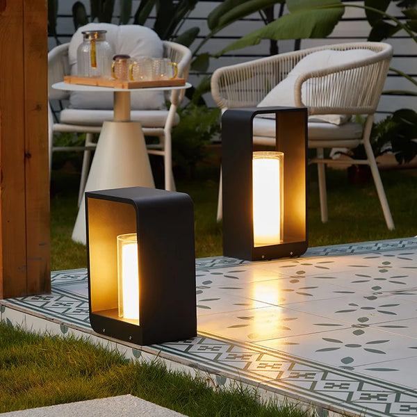 GLOWRY Modern Stainless Steel Outdoor Lawn Lamp | HM-011
